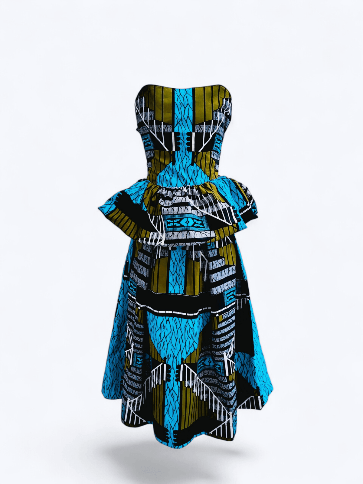 L'Horizon-Bleu : La robe modulable en Wax qui réinvente votre vestiaire - Antilope Lab